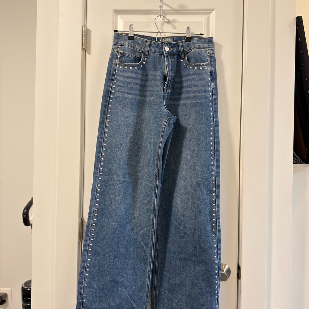 Blue Studded Women's Jeans